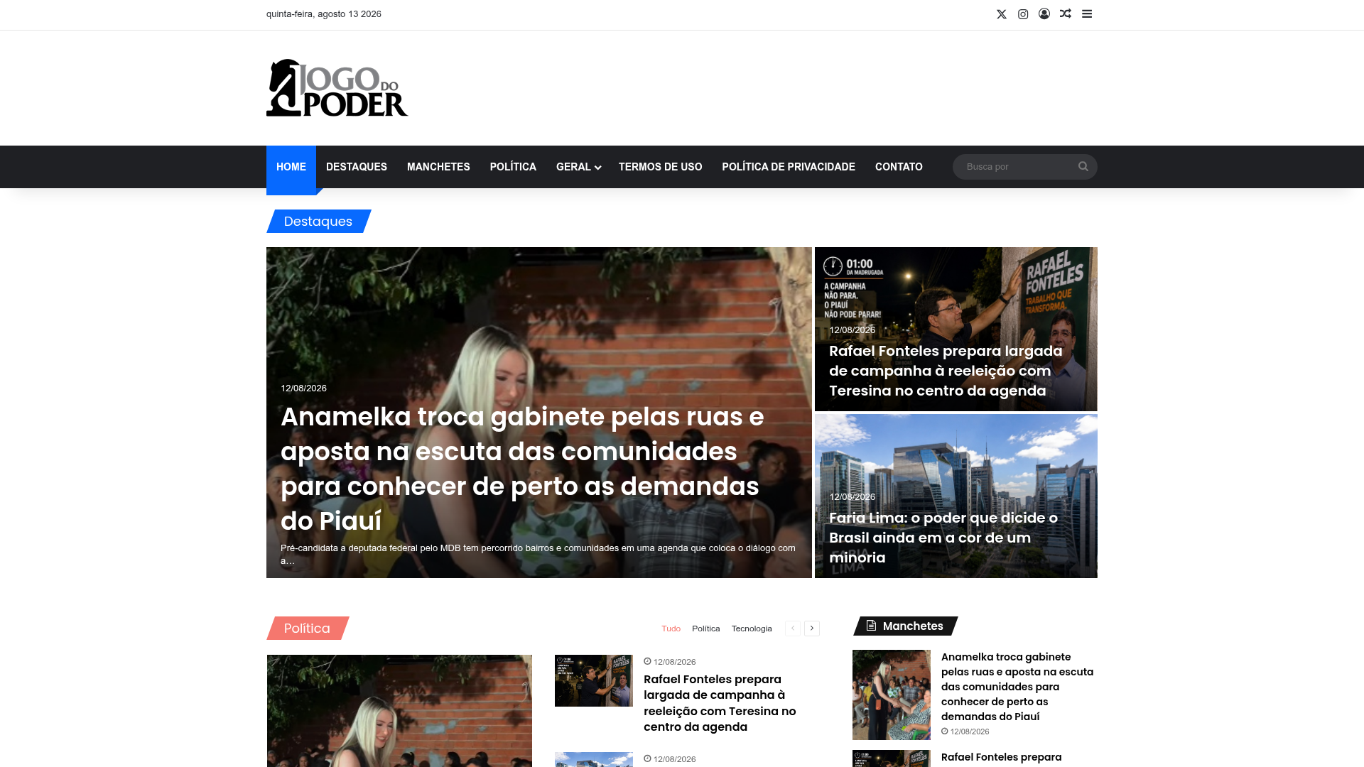 Projeto Jogo do Poder — Portal de notícias